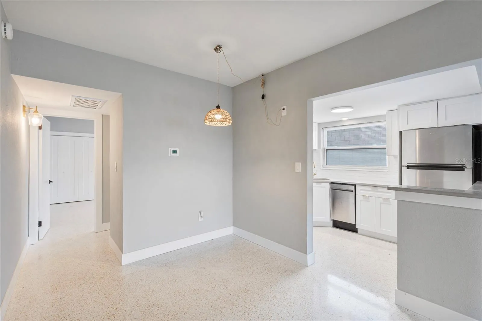 Kitchen/Dining Room Area, leading to the bedroom