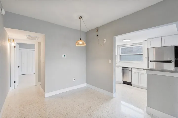 Kitchen/Dining Room Area, leading to the bedroom