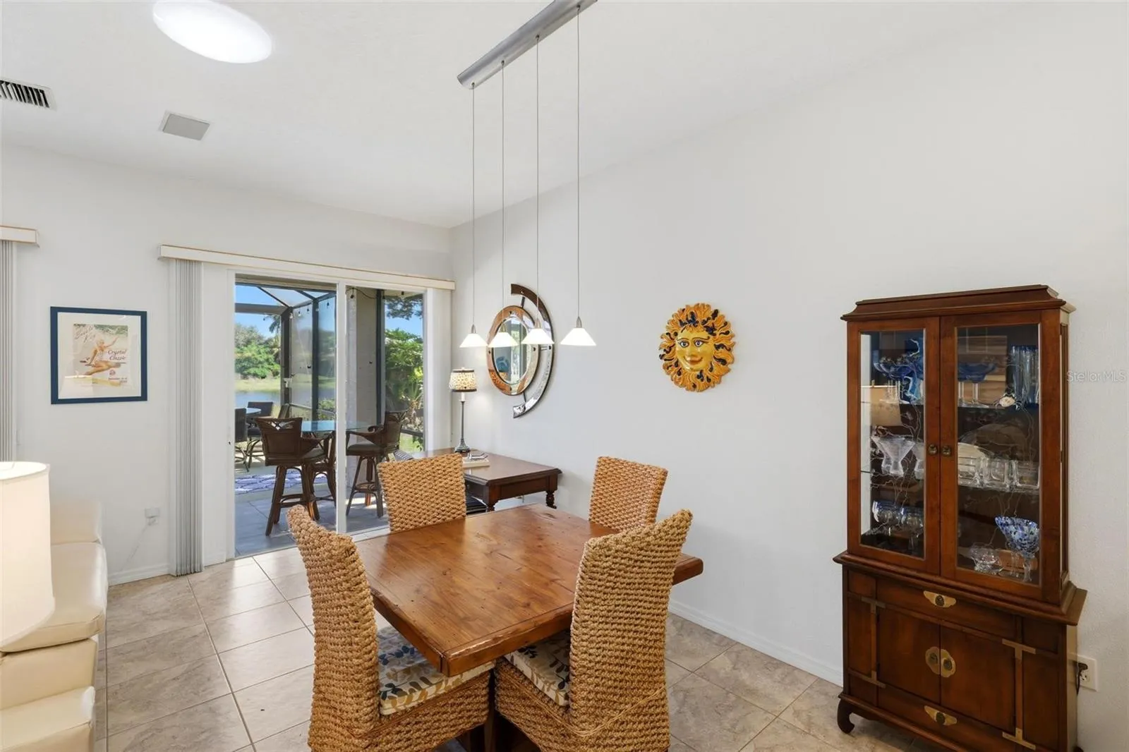 Dining area with lake views