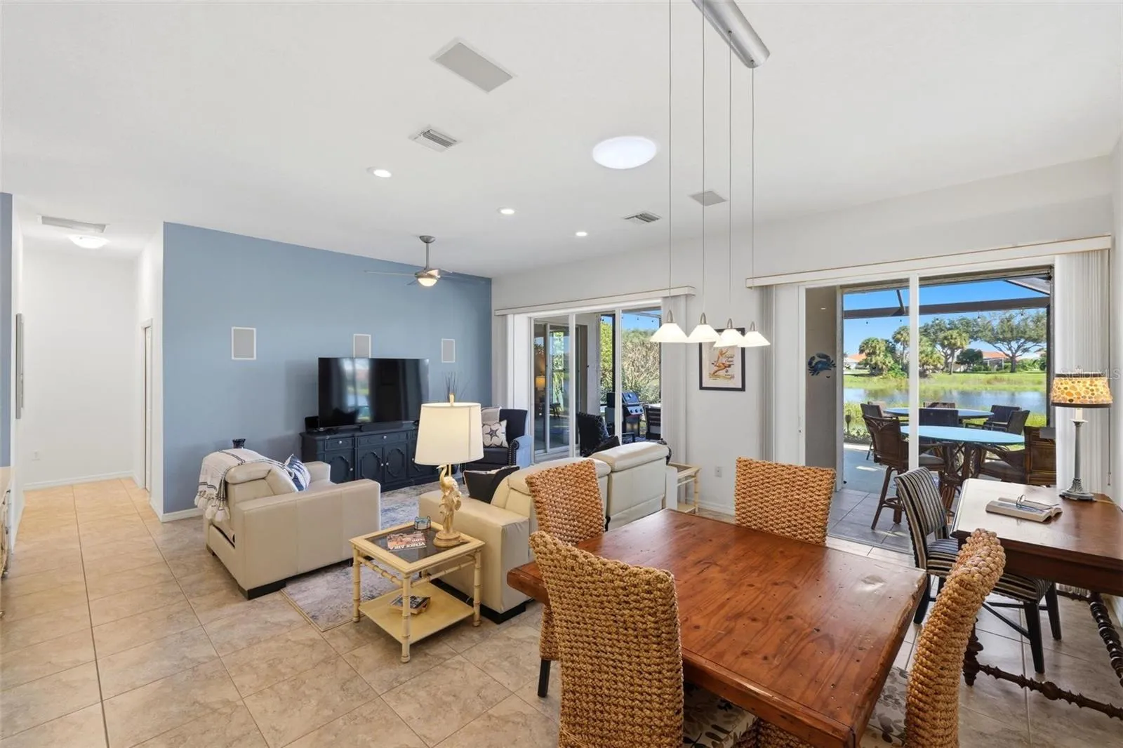 Living area with hallway to bedrooms