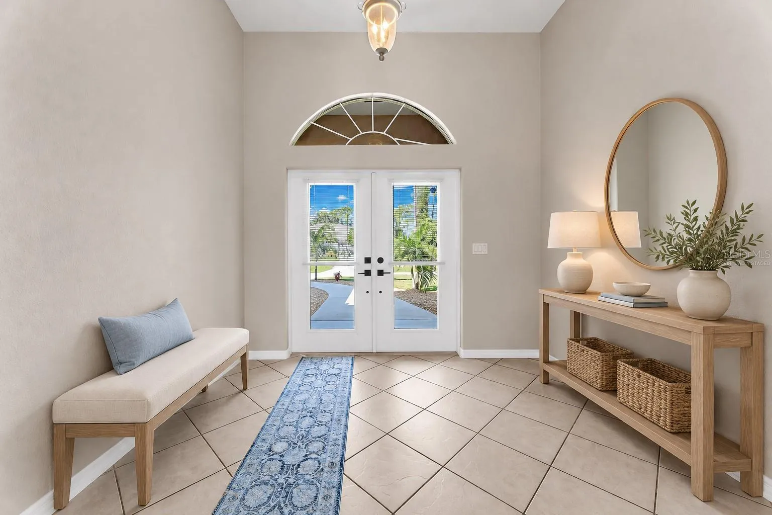 Virtually staged foyer