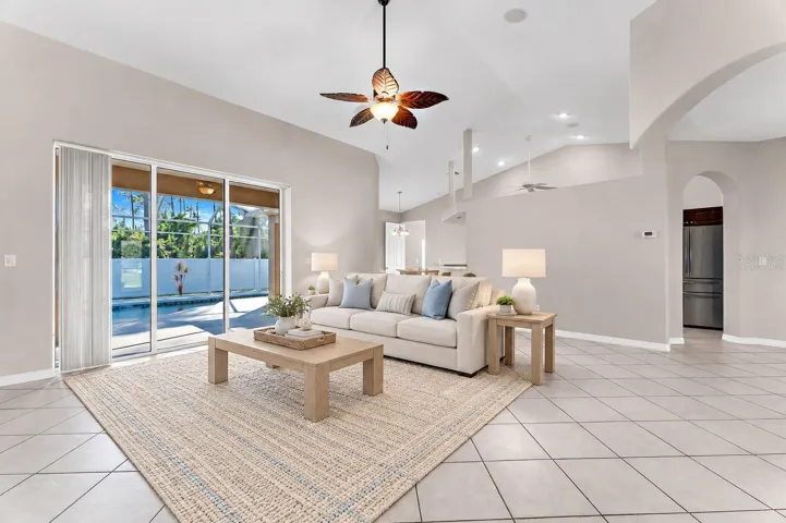 Virtually staged living room