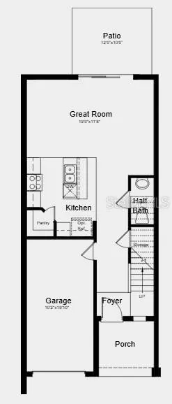Main Level Floor Plan - Additional Highlights Include: laundry package, refrigerator, and 2" faux blinds