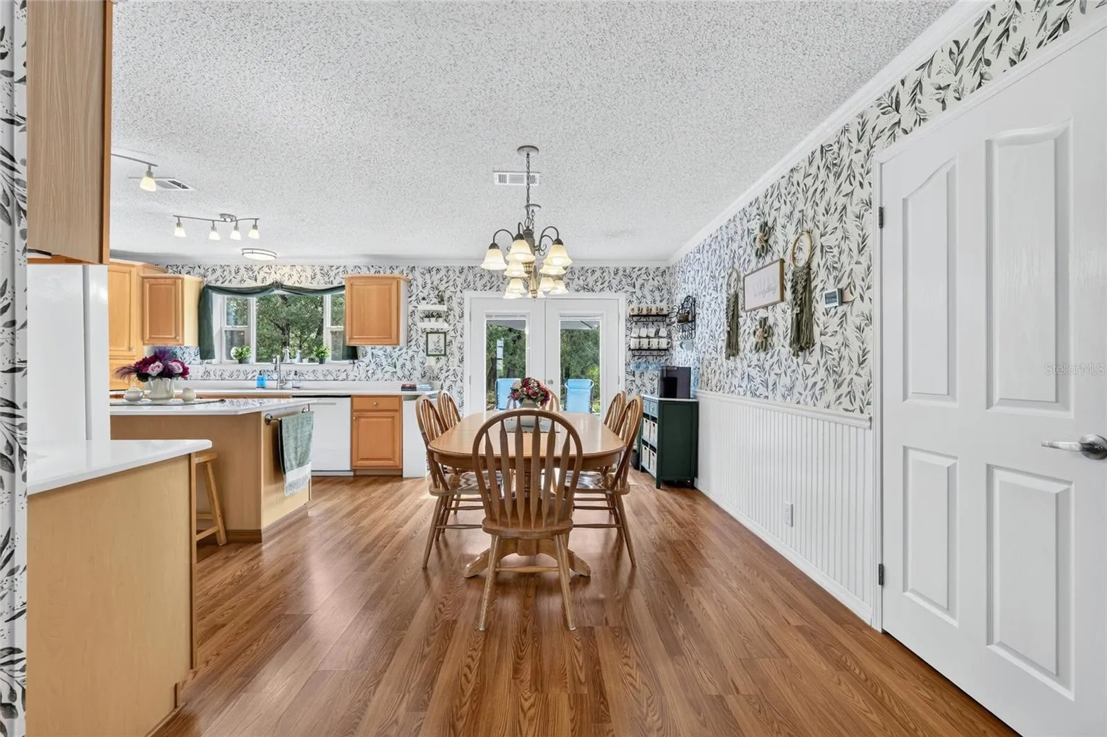Dining room with french doors to sundeck