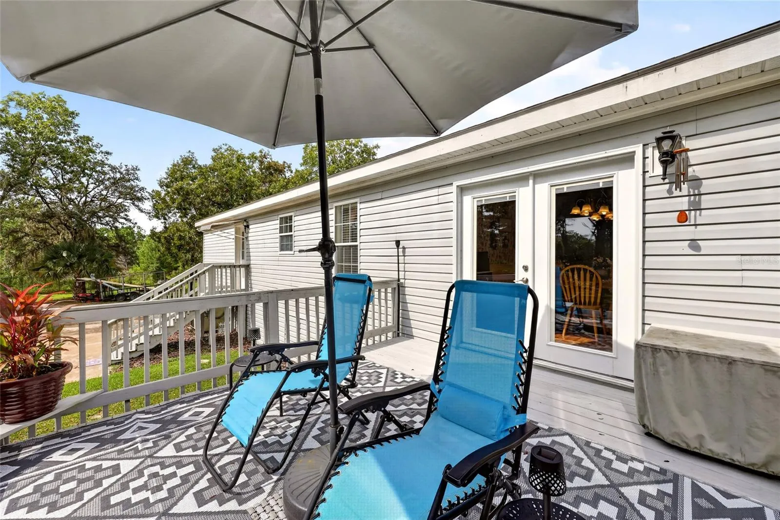 Backyard deck with room to relax.