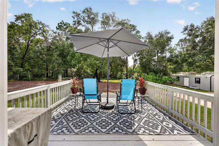 Outdoor deck extends the living space.