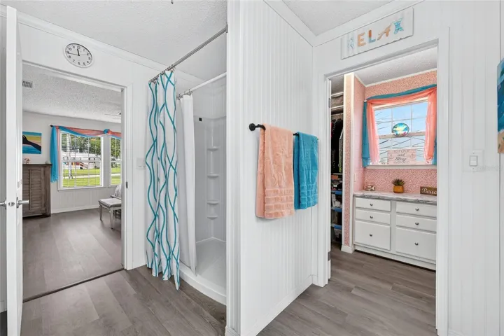 Master bathroom-Walk-in shower/closet vantage point