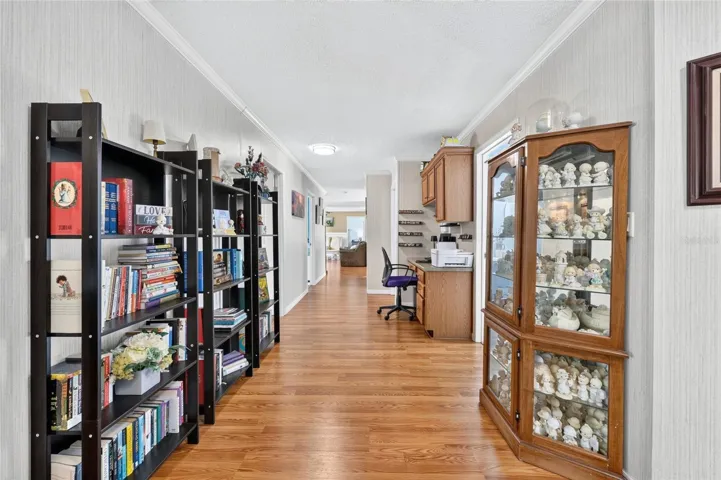 Hallway with natural light to family room and bedroom #5