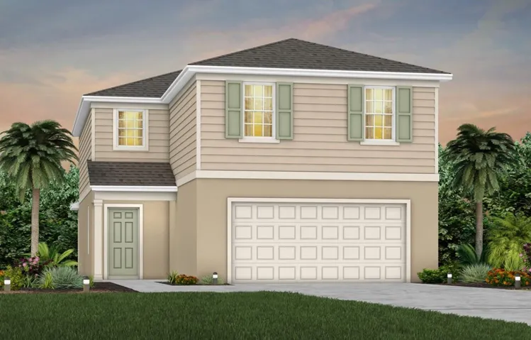 Exterior Design. Artistic rendering for this new construction home. Pictures are for illustrative purposes only. Elevations, colors and options may vary.