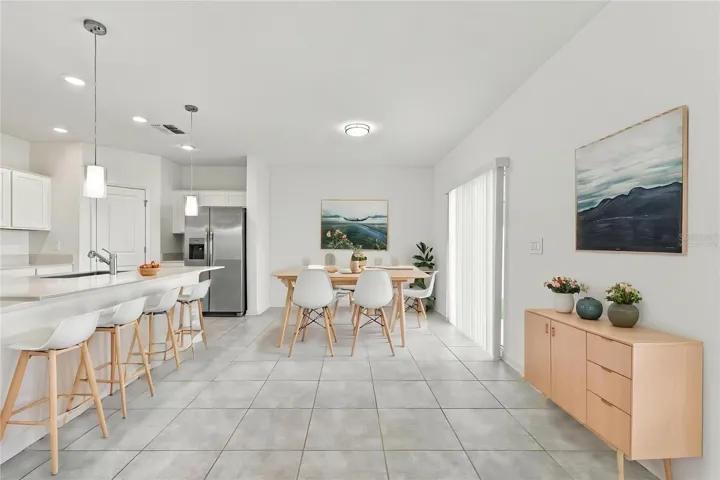 Kitchen and Dining Area - Virtually Staged