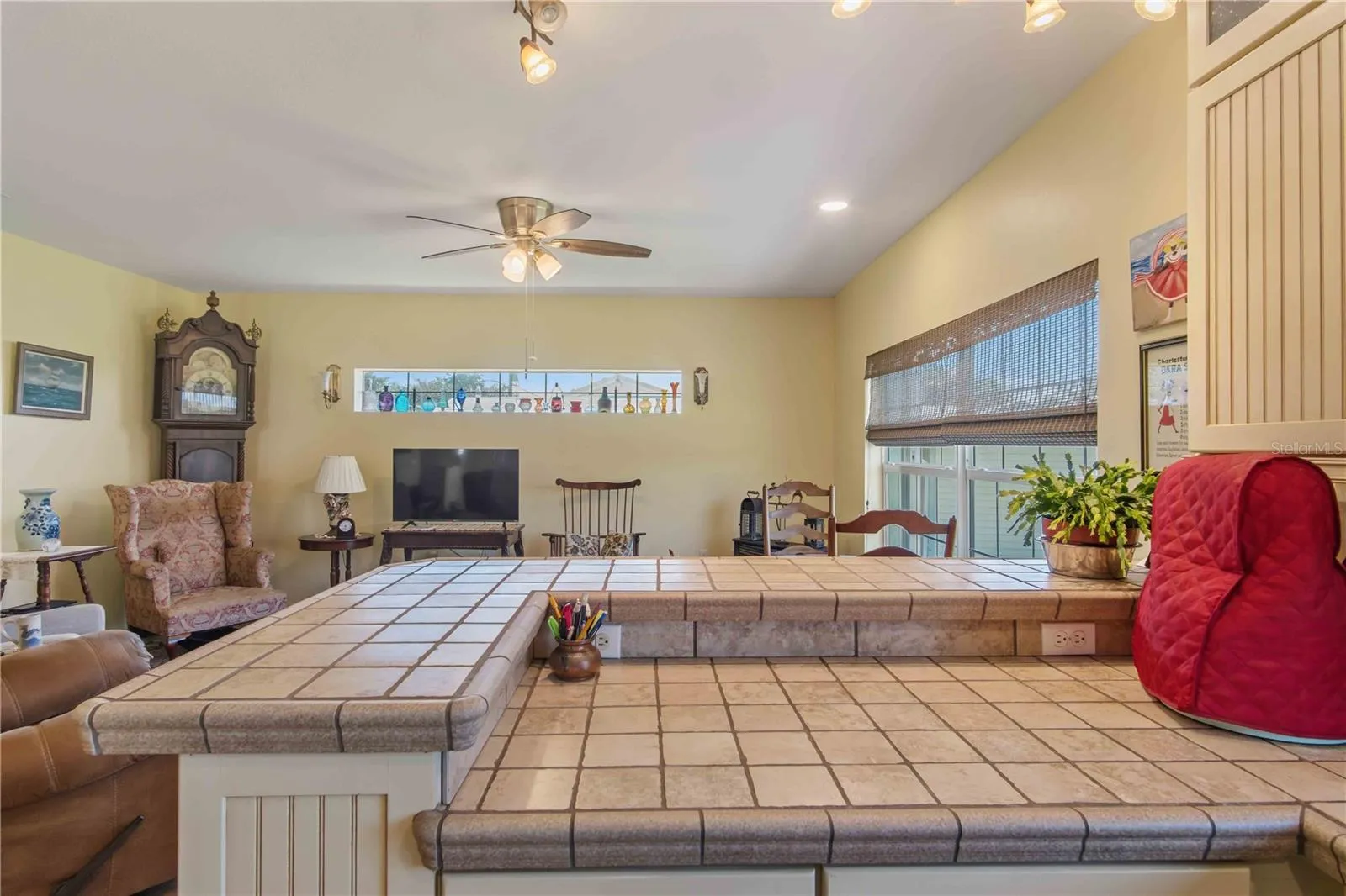 Kitchen overlooking living room