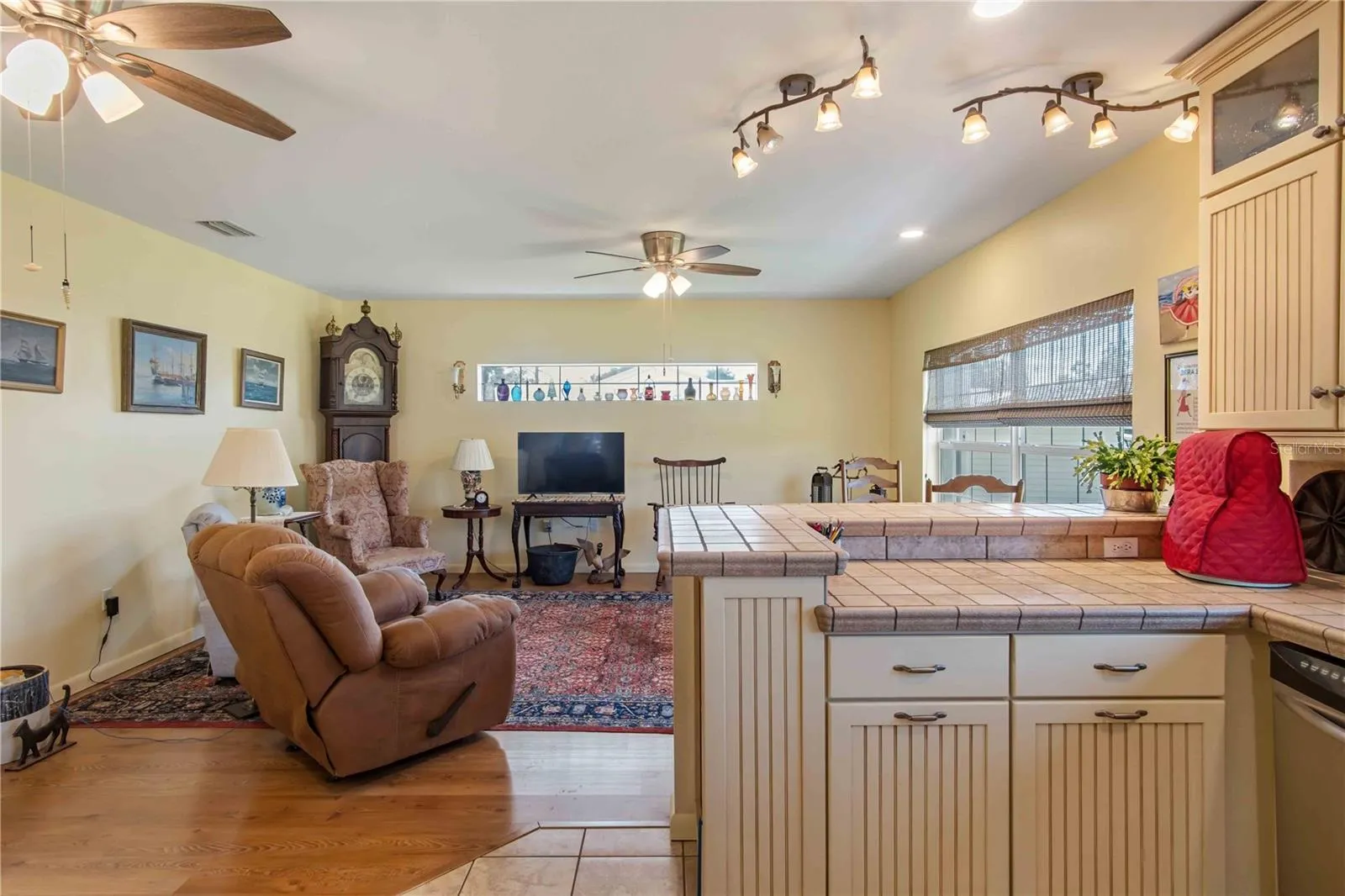 Kitchen overlooking living room
