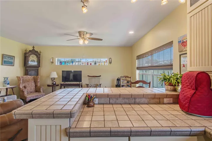 Kitchen overlooking living room
