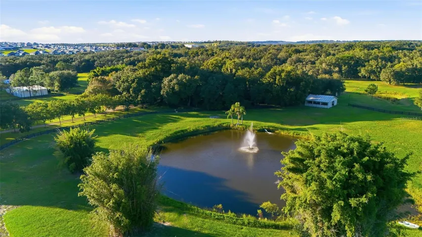 front of property pond with fountain