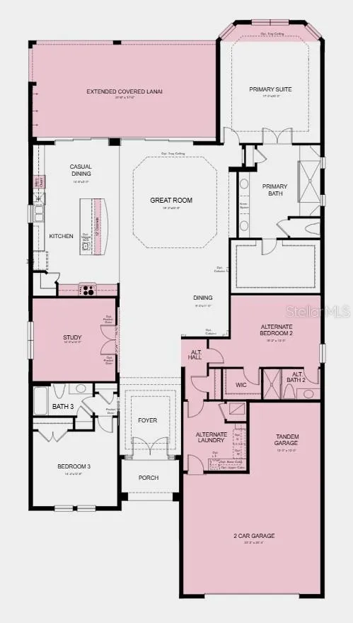 Additional Highlights Include: tray ceilings, double pocket doors at study, 8' interior doors, outdoor kitchen rough-in, and whole house impact windows.