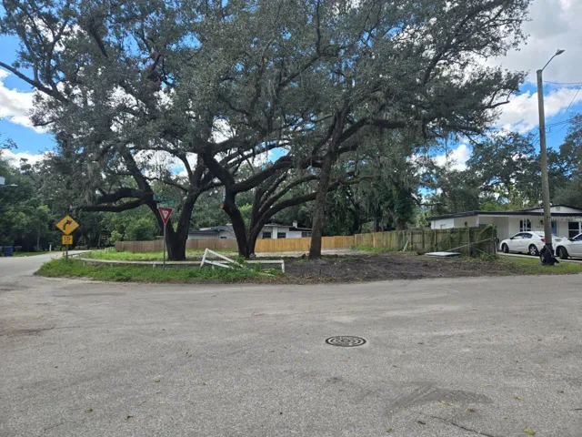 View of a corner lot from the street