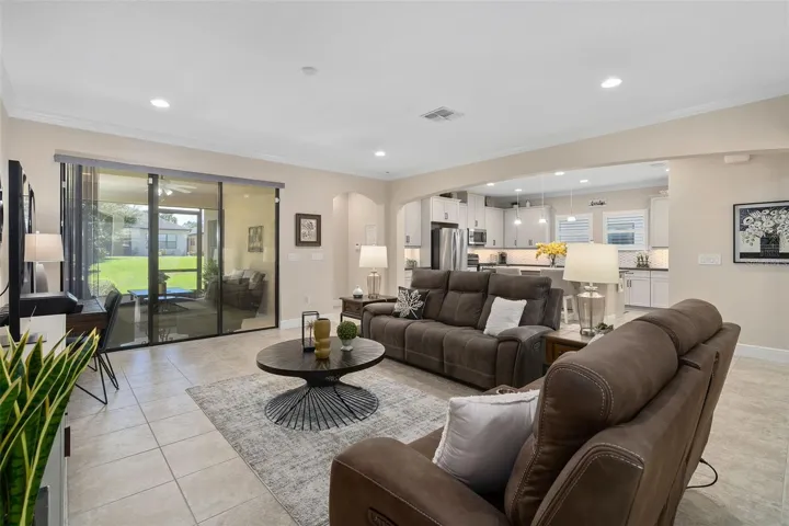 Family Room with the Kitchen in the background