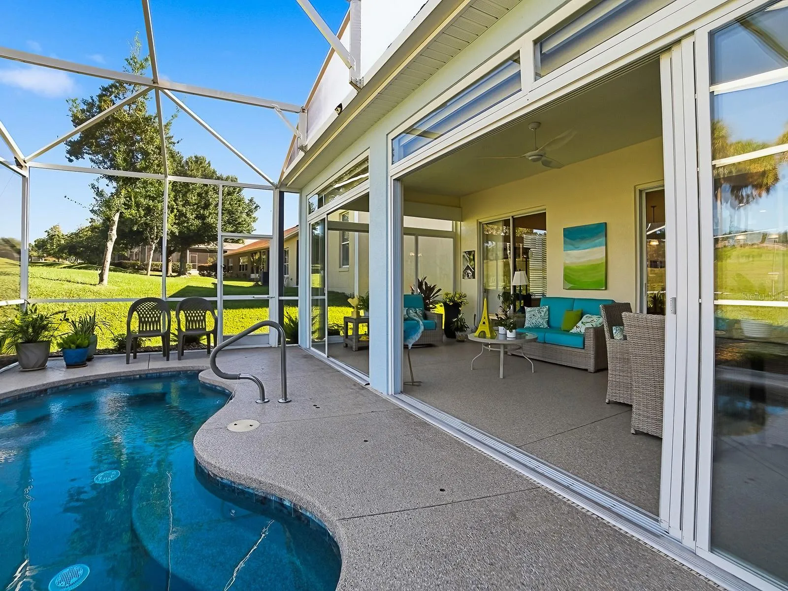 Open up the lanai to your private spool.