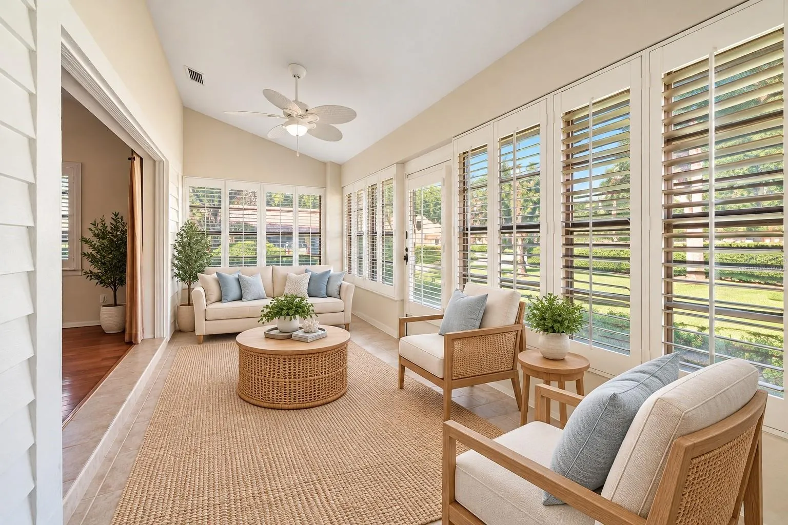 Virtually Staged Air conditioned Florida room/Sunroom