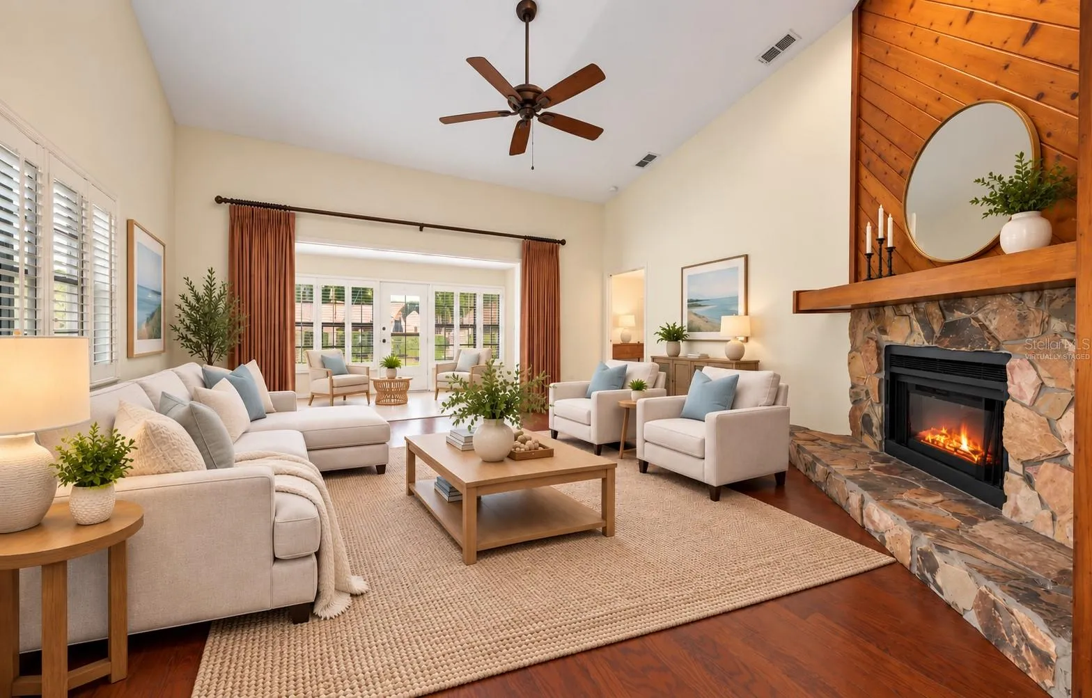virtually staged family room