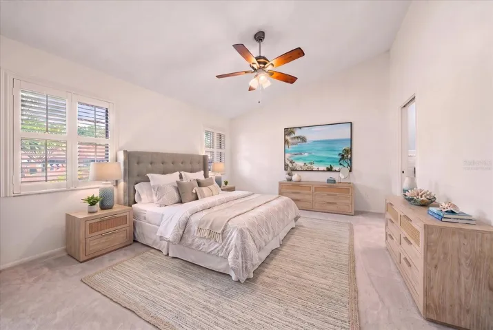 Virtually staged Primary suite