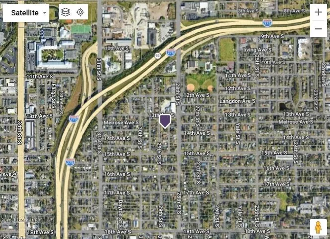 Satellite View Showing Lot Location on 29th Street S