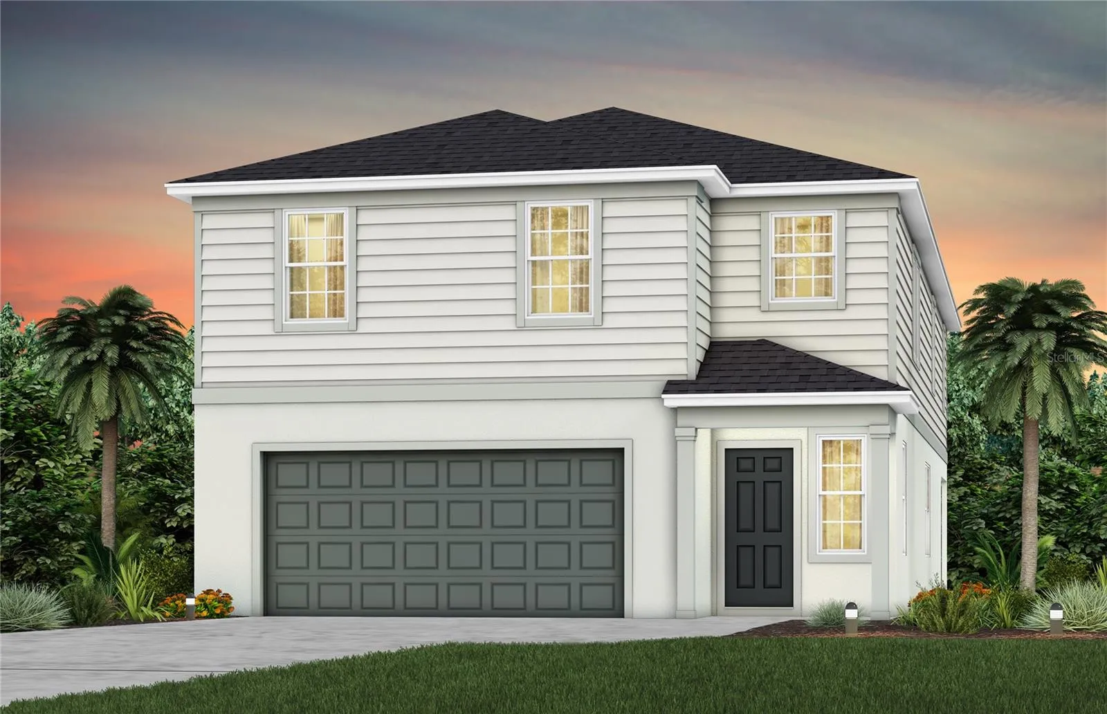 Exterior Design. Artistic rendering for this new construction home. Pictures are for illustrative purposes only. Elevations, colors and options may vary.