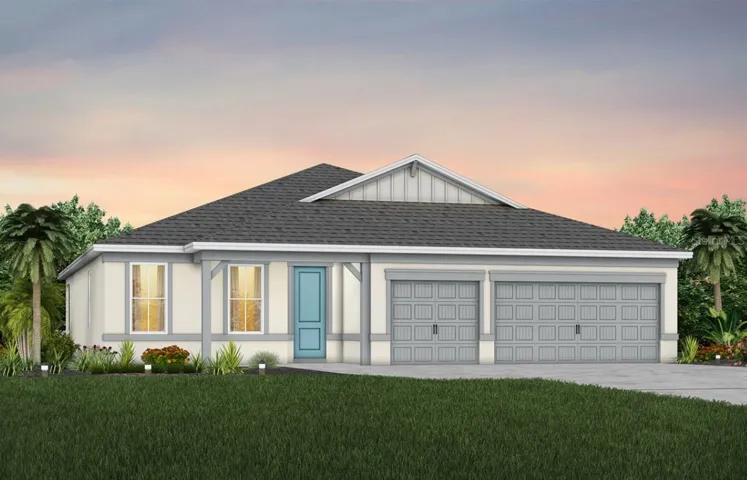 Exterior Design. Artistic rendering for this new construction home. Pictures are for illustrative purposes only. Elevations, colors and options may vary.