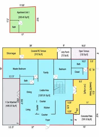 First Floor Plan & Detached Studio