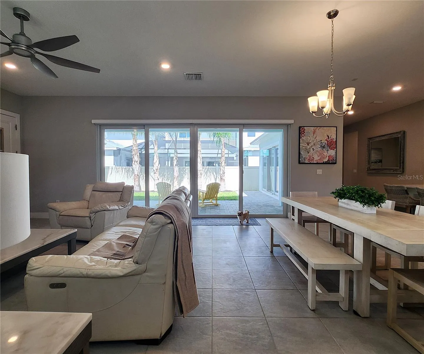 Main home: plantation shutters, remote controlled shade, large living room, dining area, large open kitchen, 3 bedrooms, 2 full bathrooms, 1 guest bathroom, interior laundry room