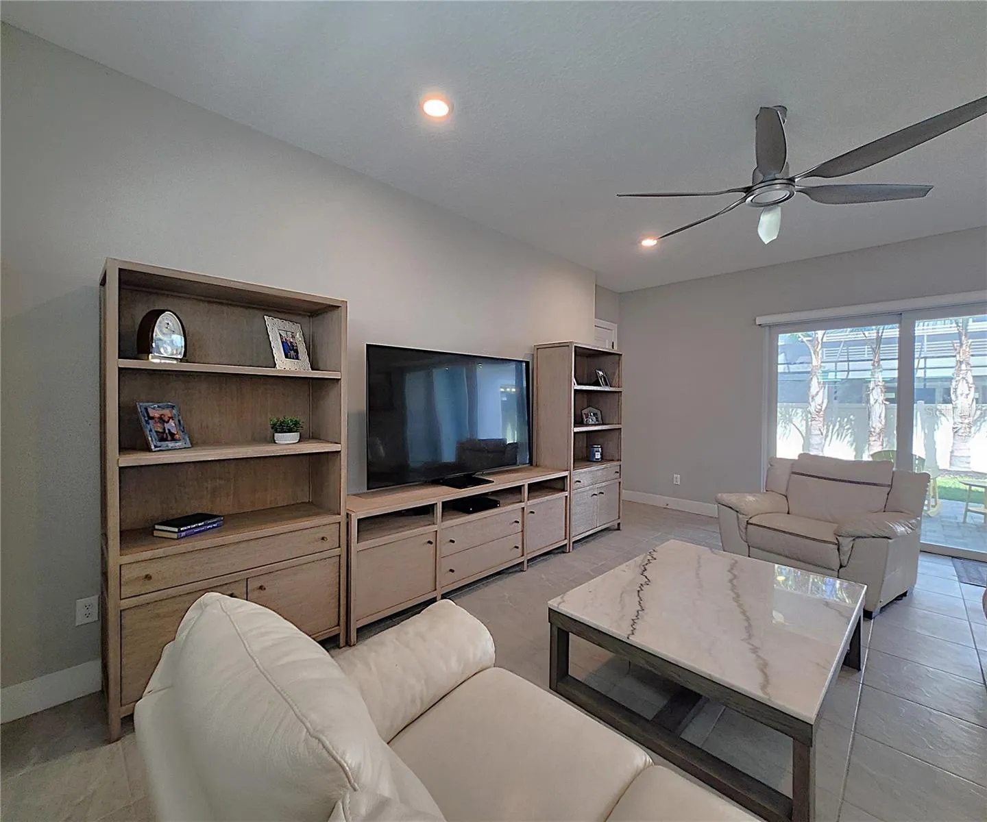 Main home: plantation shutters, remote controlled shade, large living room, dining area, large open kitchen, 3 bedrooms, 2 full bathrooms, 1 guest bathroom, interior laundry room