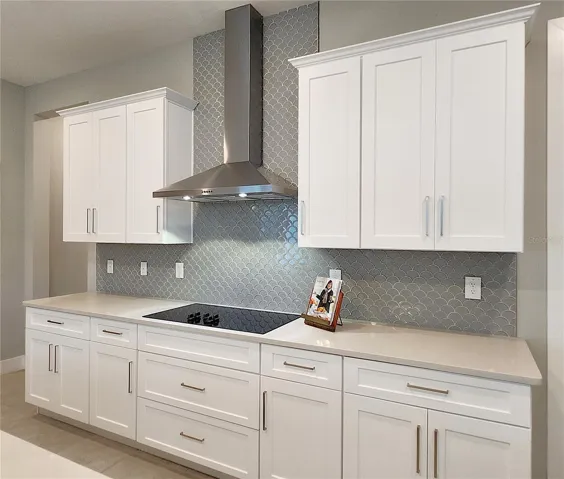 Quartz Countertops, Glass Backsplash, External Vent