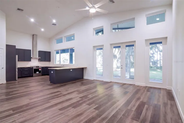 Open-concept living: soaring ceilings and natural light from every angle
