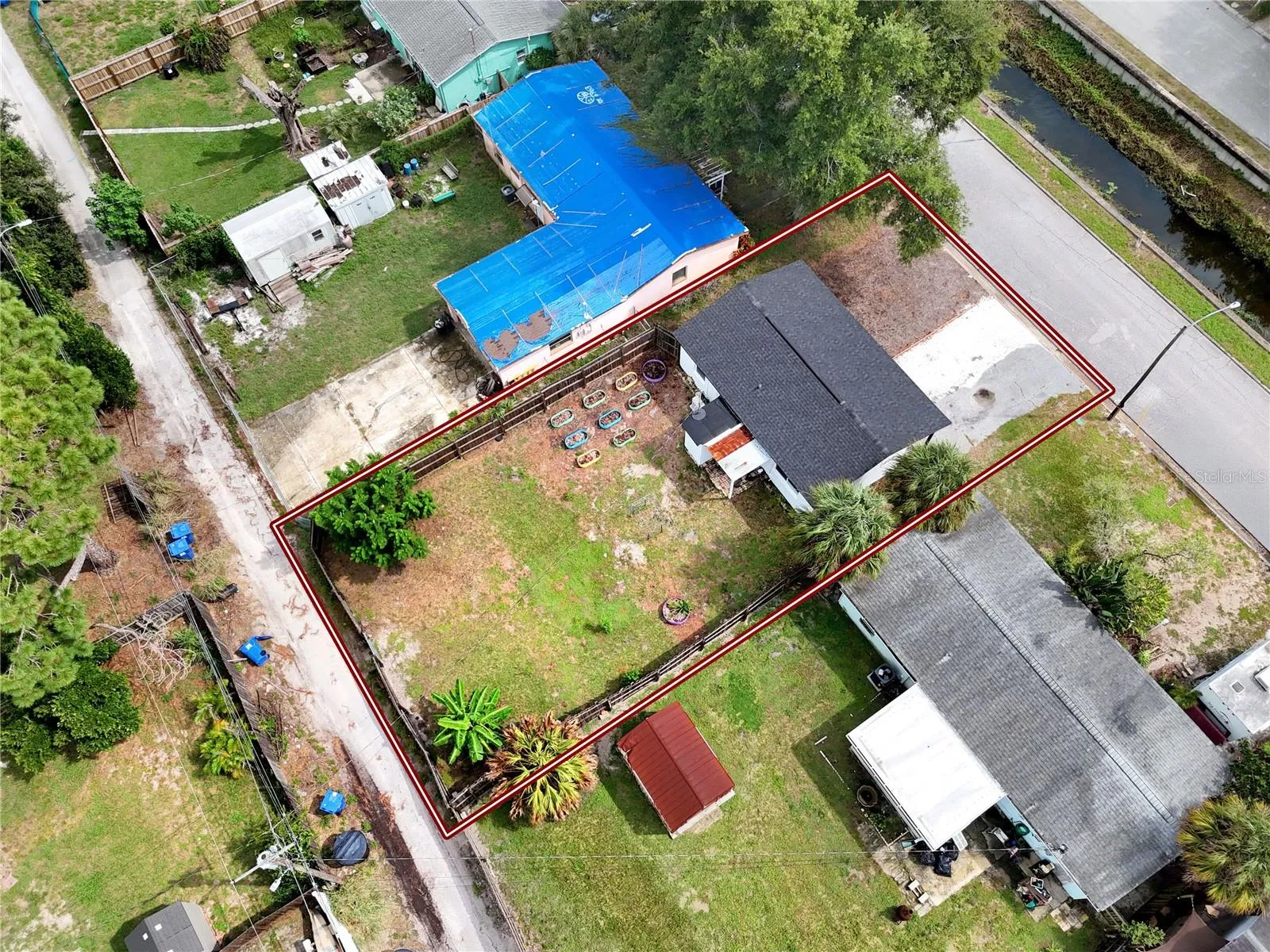 Aerial view of the property