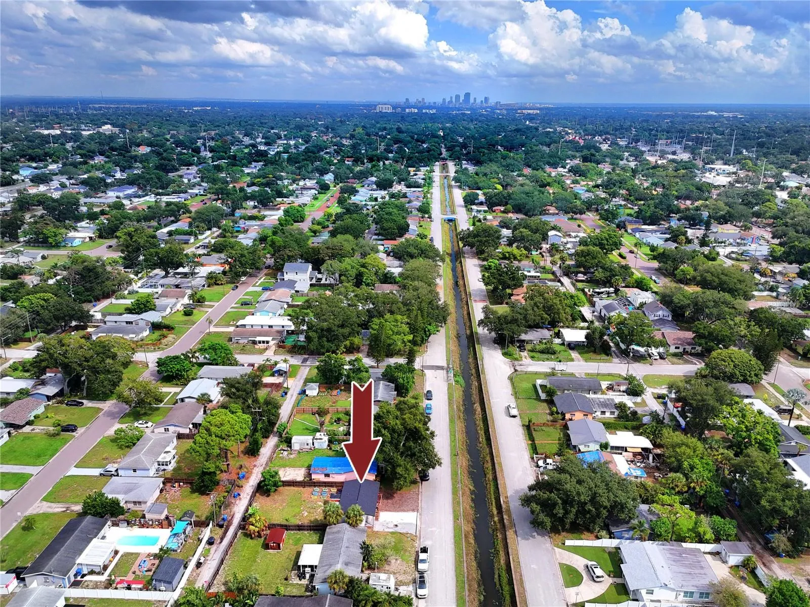 View of downtown St Petersburg in the distance