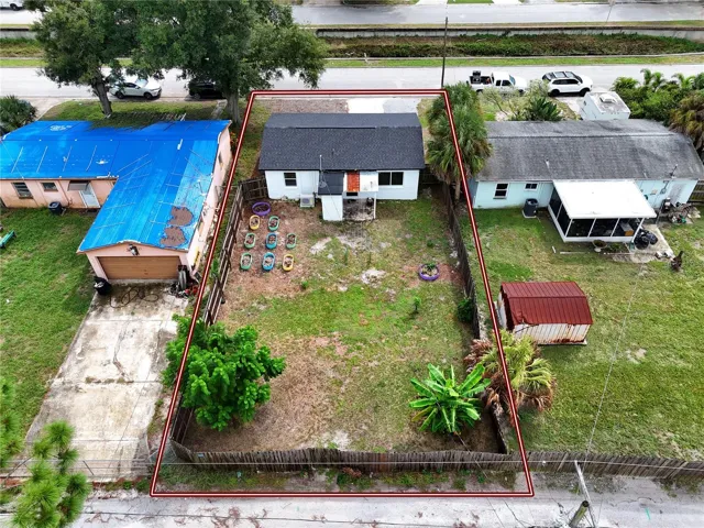 Aerial view of the property