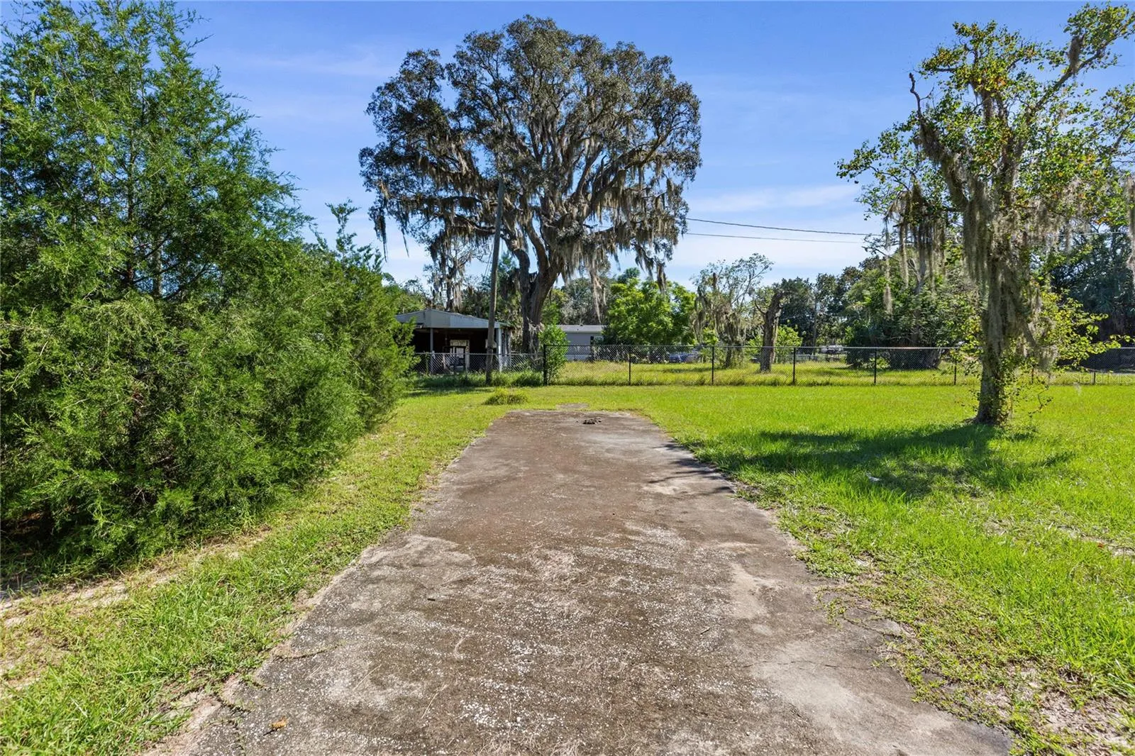 Concrete pad on adjacent lot