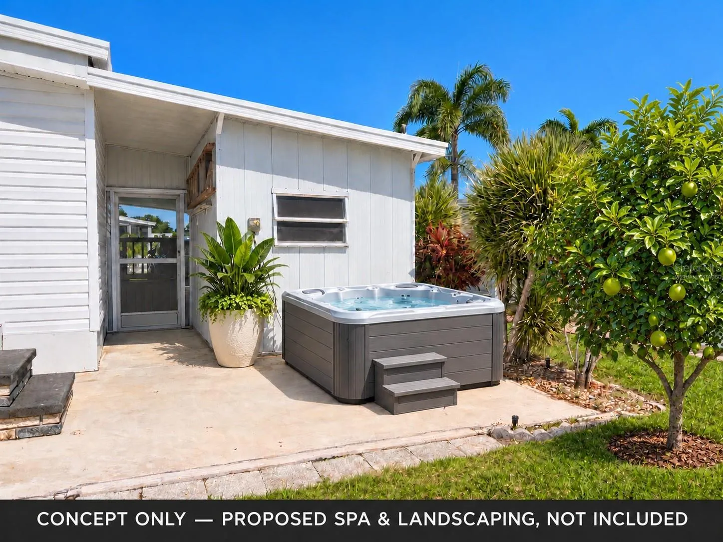 Concept for lower patio virtually staged