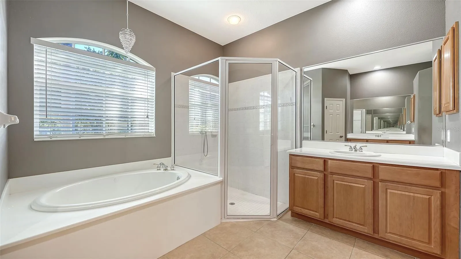 Walk-in shower and seprate soaking tub