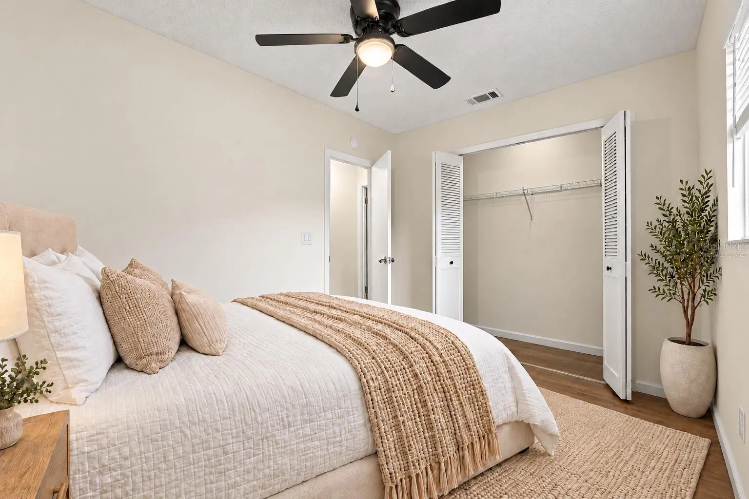 virtually staged/ bedroom