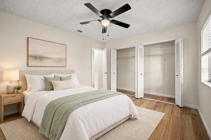 virtually staged primary bedroom