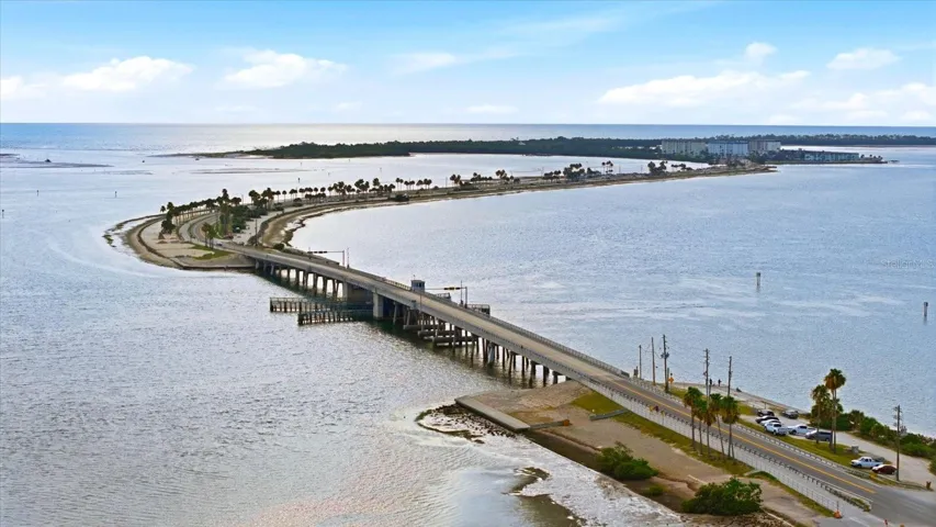 Dunedin Causeway leading to Honeymoon Island State Park, Honeymoon Island Beach and access to Caledisi Island by Ferry
