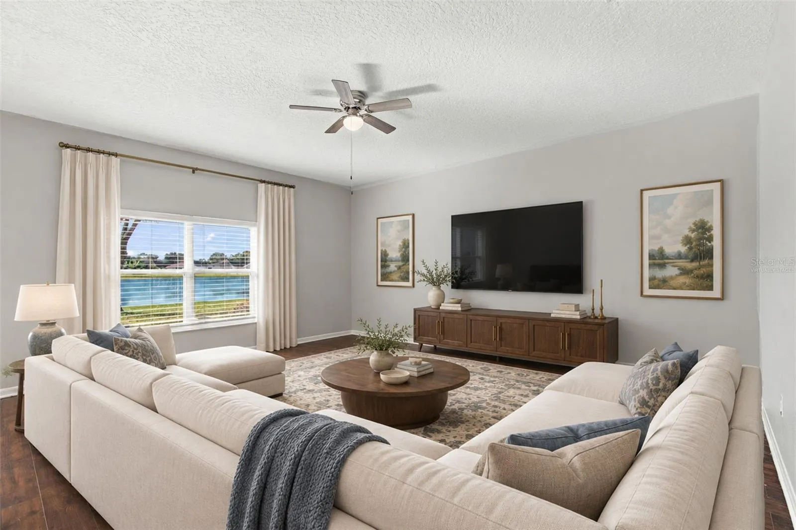 Virtually Staged Family Room