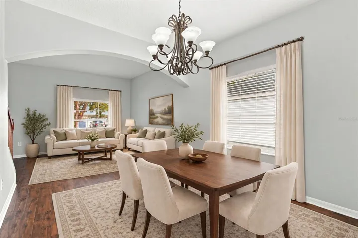 Virually Staged. Living Room and Dining Room