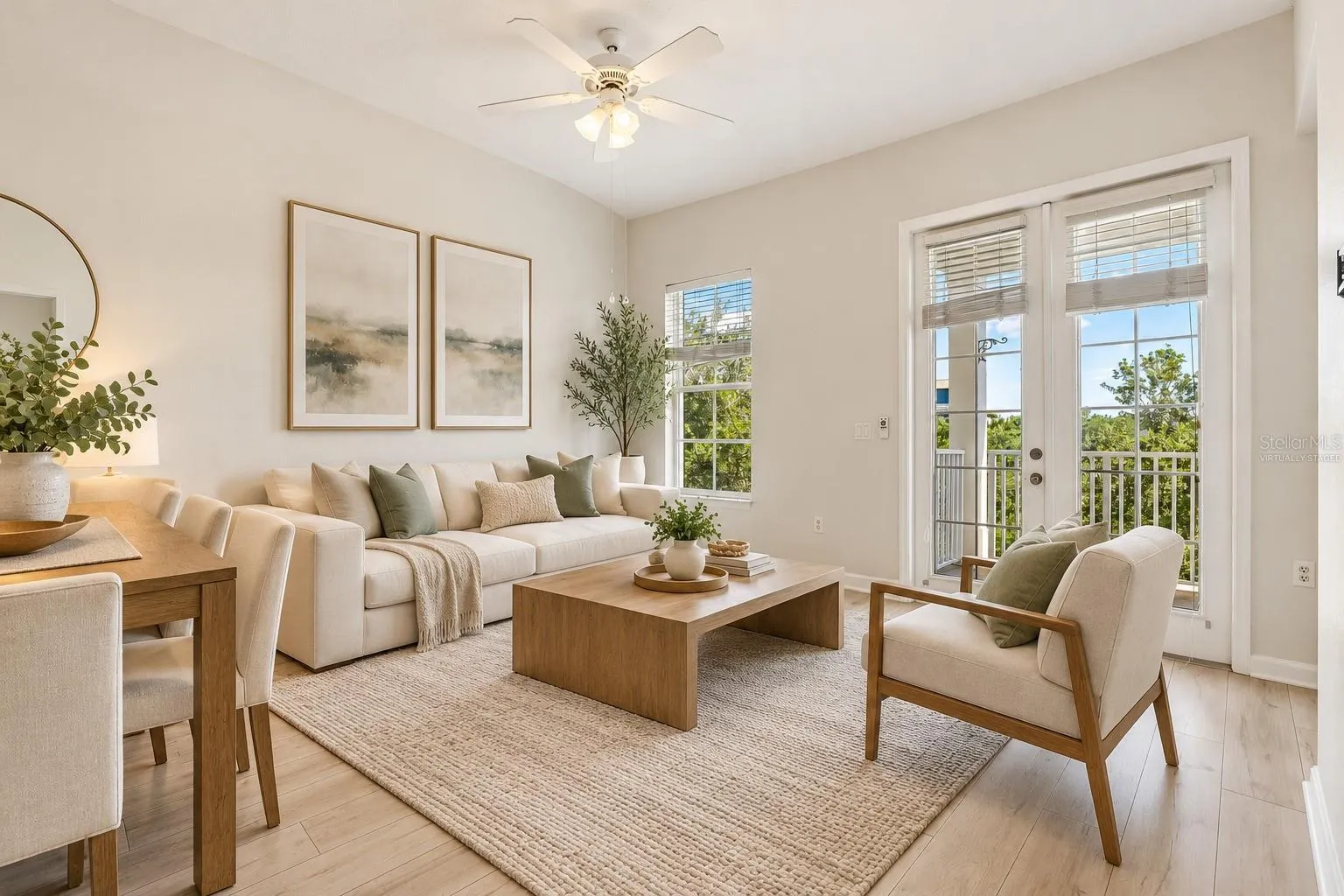 Virtually staged Living room
