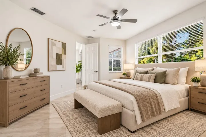 Virtually staged Primary bedroom