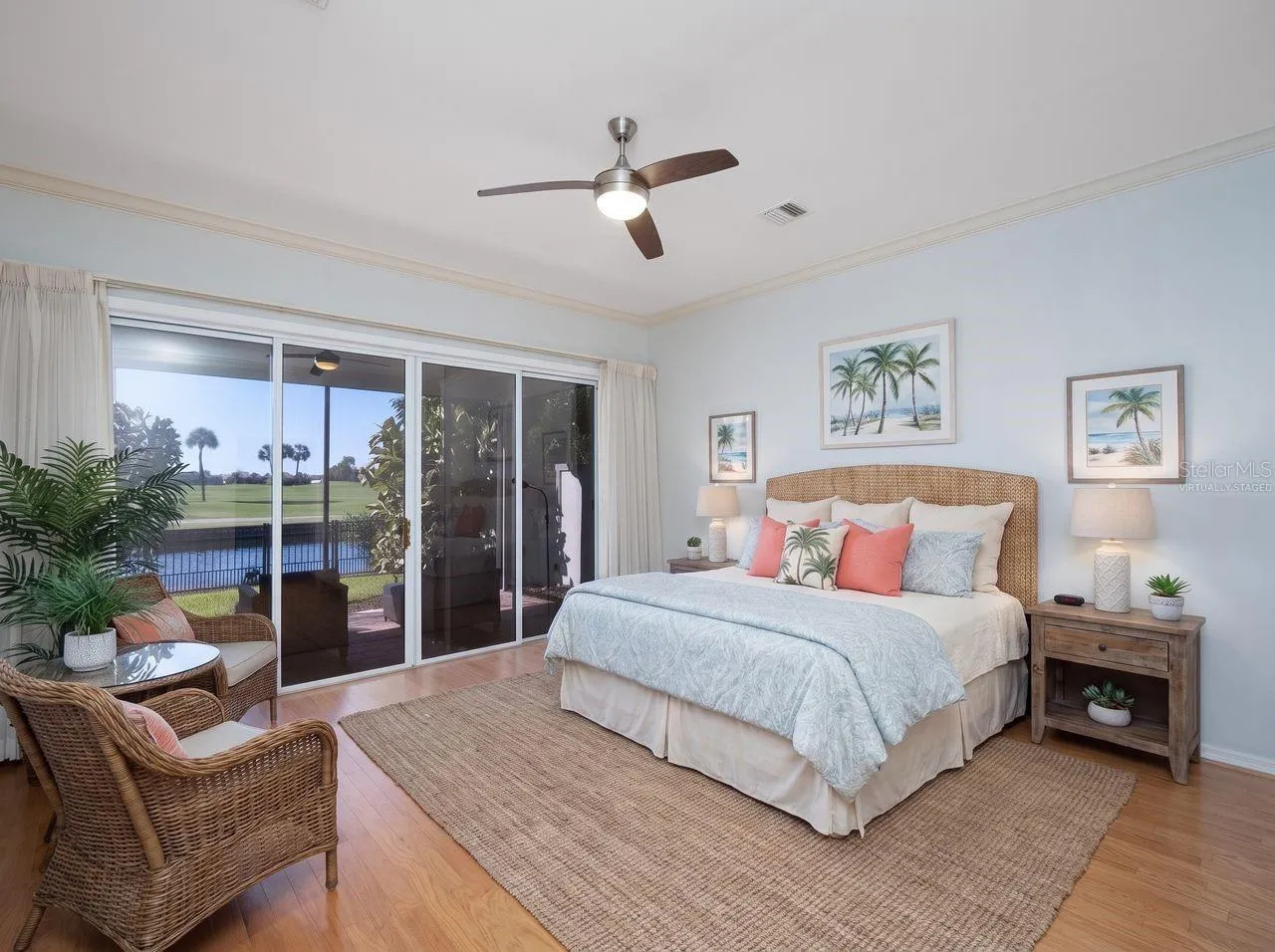 Primary bedroom virtually staged
