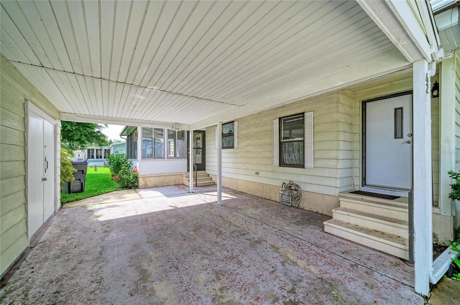 Deep carport with room for golf cart