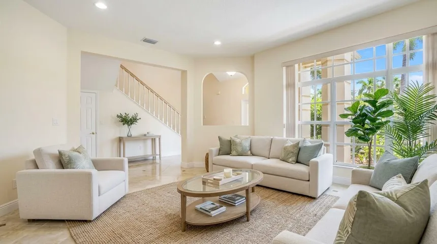 Spacious family room perfect for receiving guests.