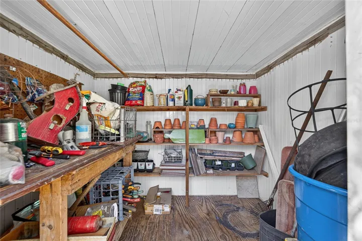 Inside of shed